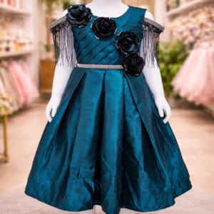 Dark teal blue Designer Party Dress