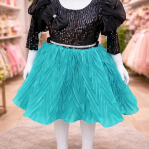 Blue Sequin Party Dress For Kids