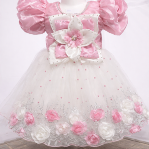 Princess Pink & White Party Frock for Kids