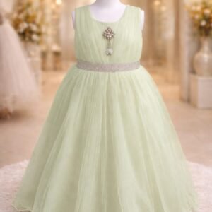 Pista green Ivory Pearl Grace Princess Gown