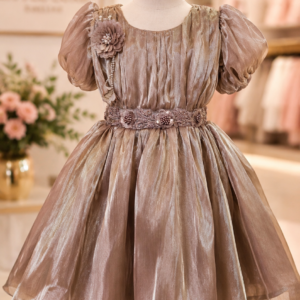Rosé Shimmer Party Dress