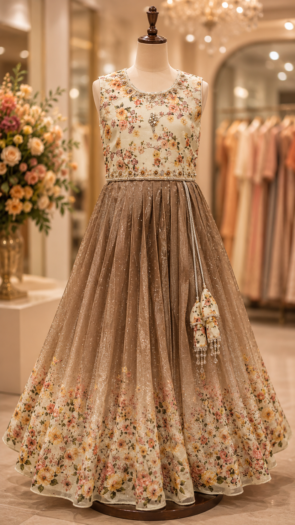 Blossom Grace Floral Gown