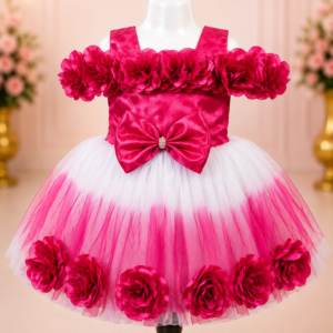 Hot Pink Floral Princess Tutu Dress for Girls