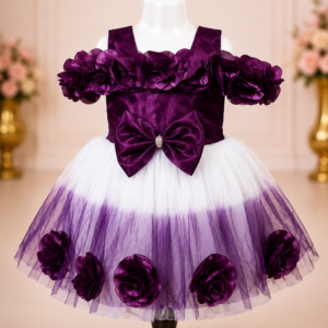 Purple Floral Princess Tutu Dress for Girls