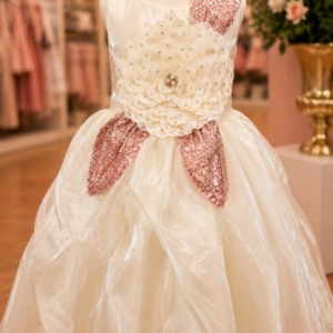 Ivory Blossom Princess Ball Gown For Kids