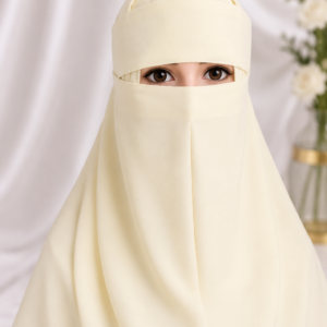 Beautiful Hijab with Matching Nosepiece Cream
