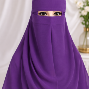 Beautiful Hijab with Matching Nosepiece Purple