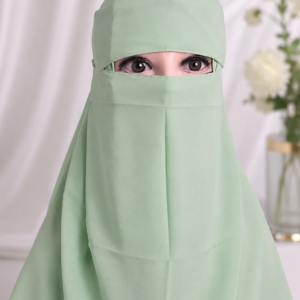 Beautiful Hijab with Matching Nosepiece Pista Green