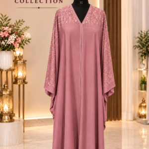 Blush Pink Pearl Embellished Luxury Kaftan Abaya