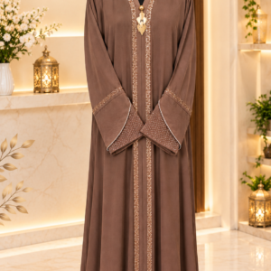 Mocha Brown Embellished Abaya